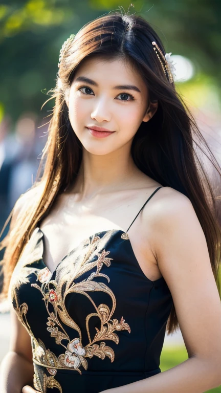creates a full body photograph of a beautiful 22 year old oriental girl, perfect silhouette,(full body:1.2), medium bust, traditional Asian dress, ornate floral background, intricate details, vibrant colours, cinematic lighting,(best quality,4k,8k,high resolution,masterpiece:1. 2),ultra-detailed,(realistic,photorealistic,photorealistic,photorealistic,photorealistic:1.37)(long hair: 1.2),highly detailed facial and skin texture,detailed eyes,double eyelid work,(black dress trousers and white shirt :1. 3), sincere smile ((best quality, 8K, masterpiece :1. 3)), (sharp focus :1.2), , (natural light, La rue de la ville:1.1), detailed face, beautiful detailed eyes, beautiful detailed lips, beautiful detailed lips, long eyelashes, elegant pose, traditional Asian dress, ornate floral background, intricate details, vibrant colours, cinematic lighting, (best quality,4k,8k,high resolution,masterpiece:1.2), ultra-detailed, 