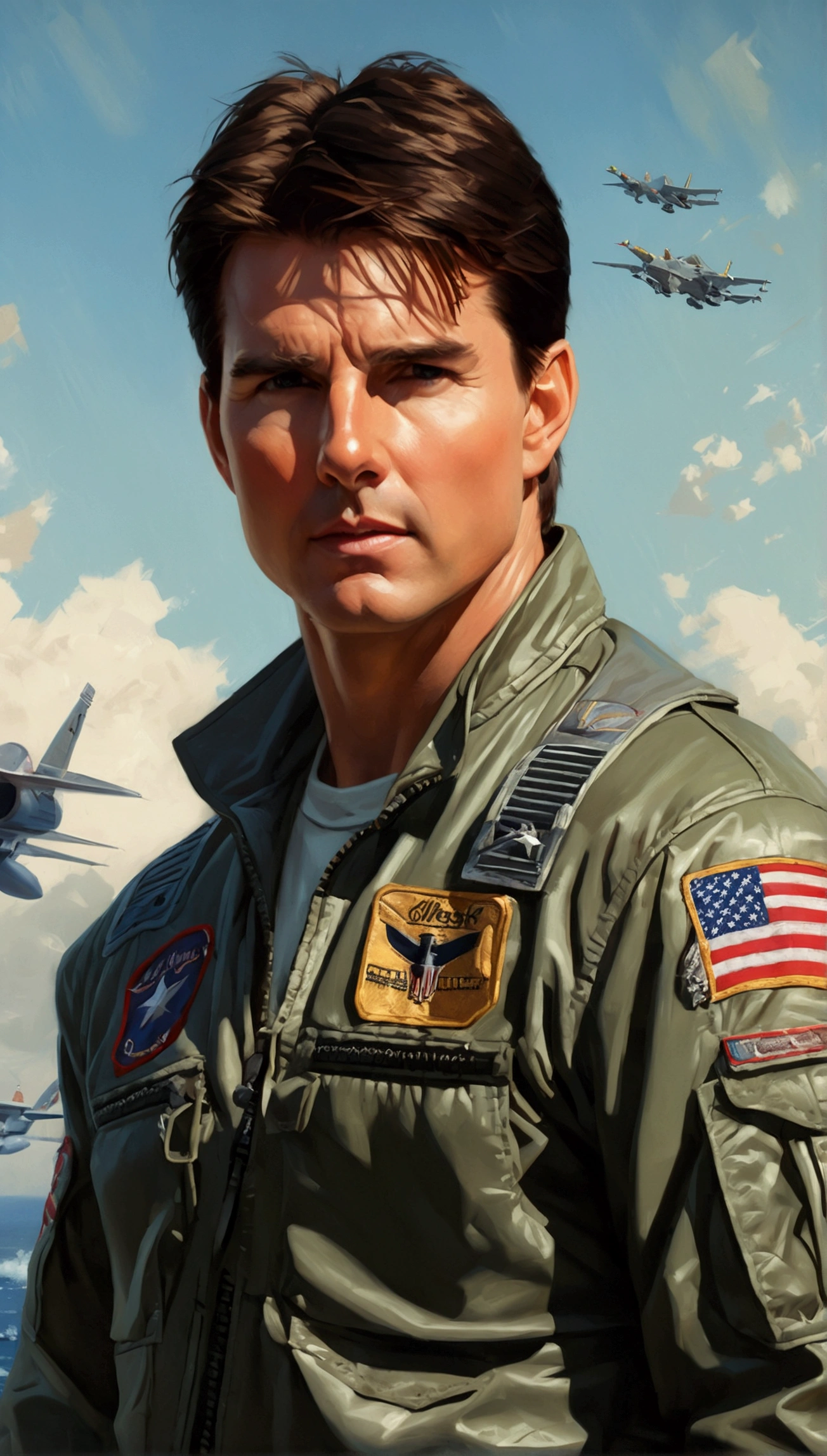 Tom Cruise de Top Gun, vhs effect, (poster:1.2),poster on wall, Nostalgia, movie poster,
(skin texture), intricately detailed, fine details, hyperdetailed, ray tracing, subsurface dispersion, soft and diffuse lighting, shallow depth of field, by (Oliver Weather)
professional majestic oil painting by Ed Blinkey, Atey Ghailan, Studio Ghibli, by Jeremy Mann, Greg Manchess, Antonio Moro, trend in artstation, trend on CGSociety, Intricate, High detail, sharp focus, dramatic, photorealistic painting art by (Greg Rutkowski:1.4), bokeh