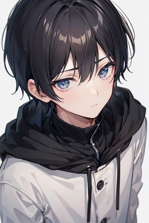One boy, Black Hair, short hair, Grey Eyes, Detailed eyes,alone focus, Simple Background, Men&#39;s Center, alone, Are standing, sung jinwoo, Portraiture,, (masterpiece:1.0), (Highest quality:1.0), (8k wallpaper:1.0), (Beautifully detailed face:1.0), (detailed Deep Eyes),  Deep Eyes,View your viewers,