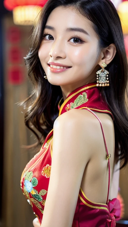 creates a full body photograph of a beautiful 22 year old oriental girl, perfect silhouette, (Whole body:1.2), (((chinese traditional dress))), intricate details, vibrant colors, cinematic lighting, (Best Quality,4k, 8k ,High resolution, masterpiece:1. 2), realist, fotorrealist:1.37) (by the wide: 1.2), Highly detailed facial and skin texture, detailed eyes, double eyelid job, , Sincere smile ((Best Quality, 8k, masterpiece :1. 3)), (sharp focus :1.2), , (natural light, :1.1), Detailed face, Beautiful and detailed eyes, Beautiful and detailed lips, long eyelashes, (((pose frontal))), intricate details, vibrant colors, cinematic lighting, (Best Quality,4k,8k,High resolution, masterpiece:1.2), ultra detailed