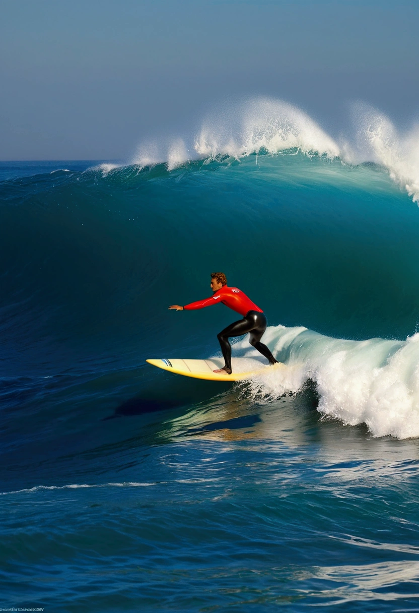 Surfing Surfer on surfboard, waves, by Edward Moran, full body, cinematic still, (best quality, masterpiece, photorealistic), very aesthetic, perfect composition, intricate details, ultra-detailed, vivid colors