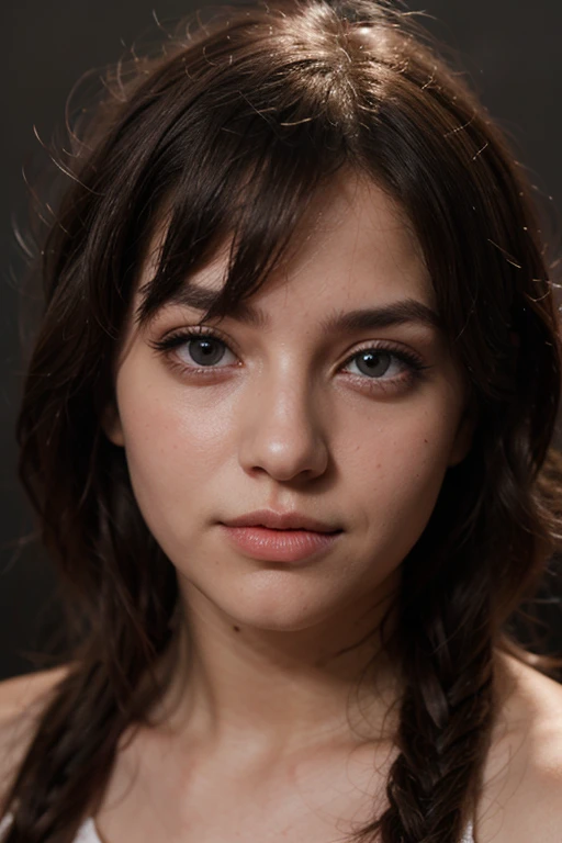1 girl, star eye, blush, perfect lighting, Eyes red, engine unreal, side lighting, face detailed, bangss, shining skin, simple background, darkness background