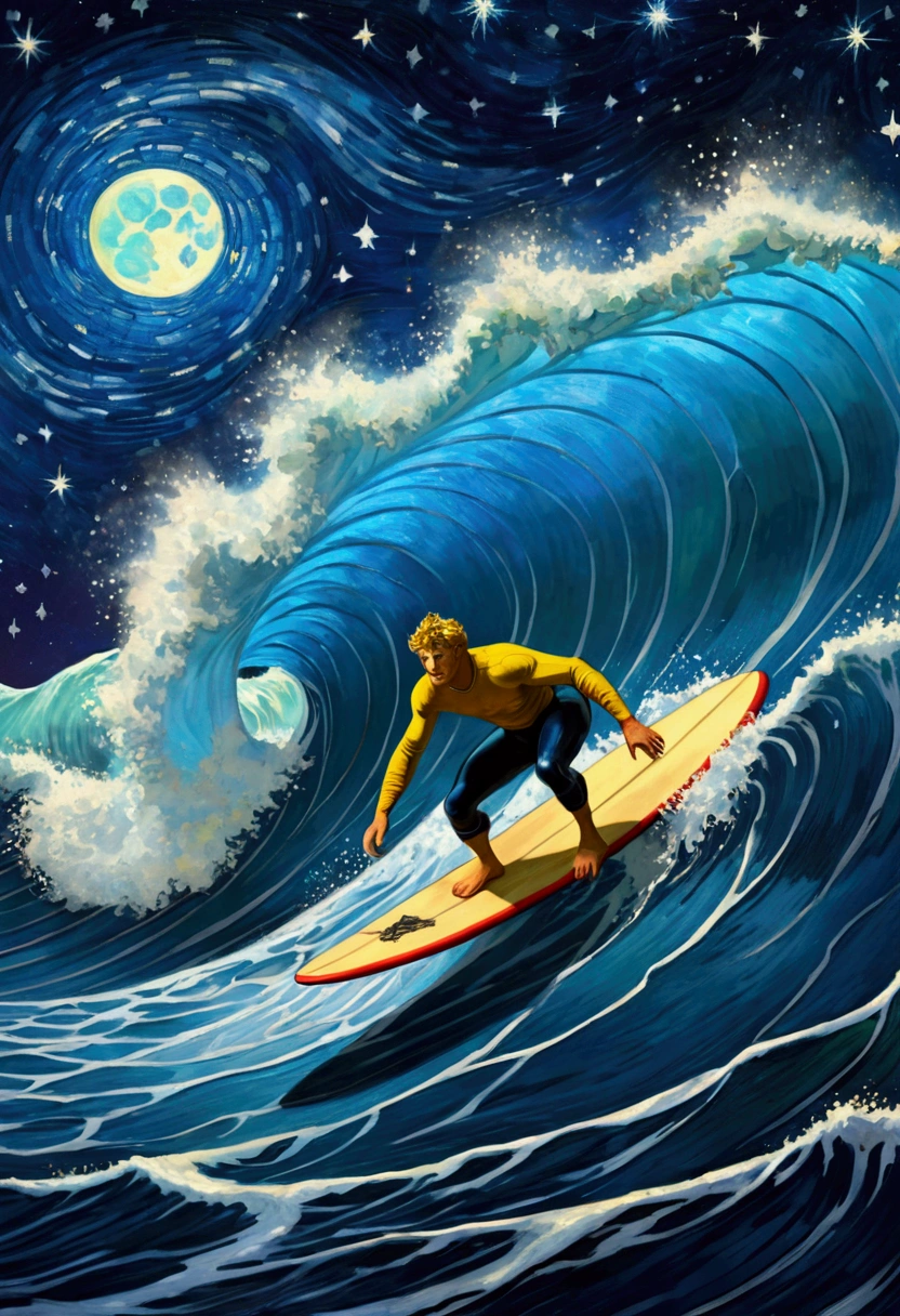 Surfing Surfer on surfboard, waves, by Edward Moran, full body, cinematic still, (best quality, masterpiece, photorealistic), very aesthetic, perfect composition, intricate details, ultra-detailed, vivid colors