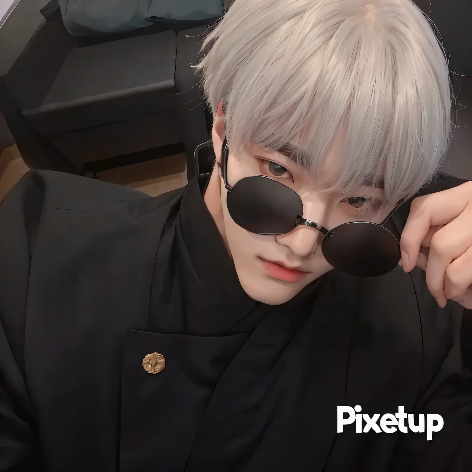 Kim Taehyung from BTS cosplaying Gojo Satoru Jujutsu Kaisen