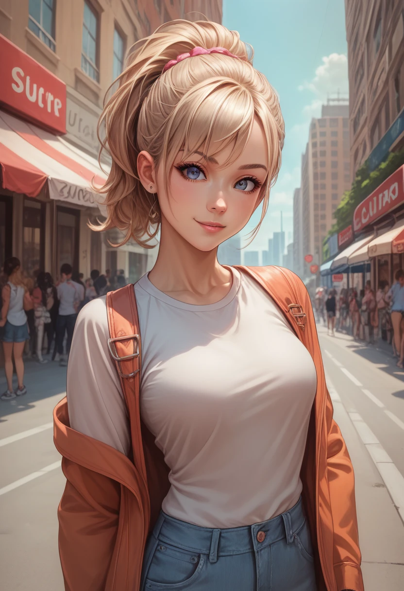 anime girl with a big cock in a skirt and a white shirt, a hyperrealistic , hyperrealistic , realistic , artwork in the style of guweiz, photorealistic anime, realistic anime 3 d style, top rated on pixiv, trending on cgstation, hyper realistic anime, pixiv 3dcg, at pixiv