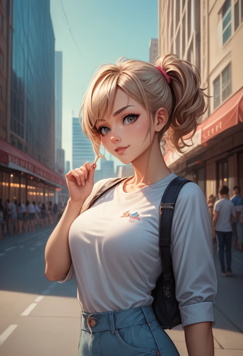 score_7_up,score_8_up,score_9,source anime,surper detail,ultra high res,1girl,cute face,casual wear,real city background,16k,