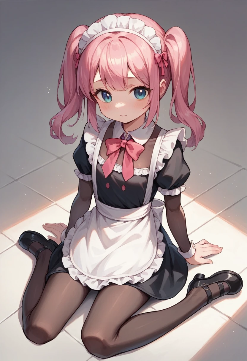 score_9, score_8_up, score_7_up, score_6_up, score_5_up, score_4_up, source_anime, 1girl, worth, pink hair, long hair, white eyes, A thoughtful face, w-w-chain, shackles, messy hair, Maid Costume, black thigh boots, dungeon, best quality, best res, 4K UHD,
 
