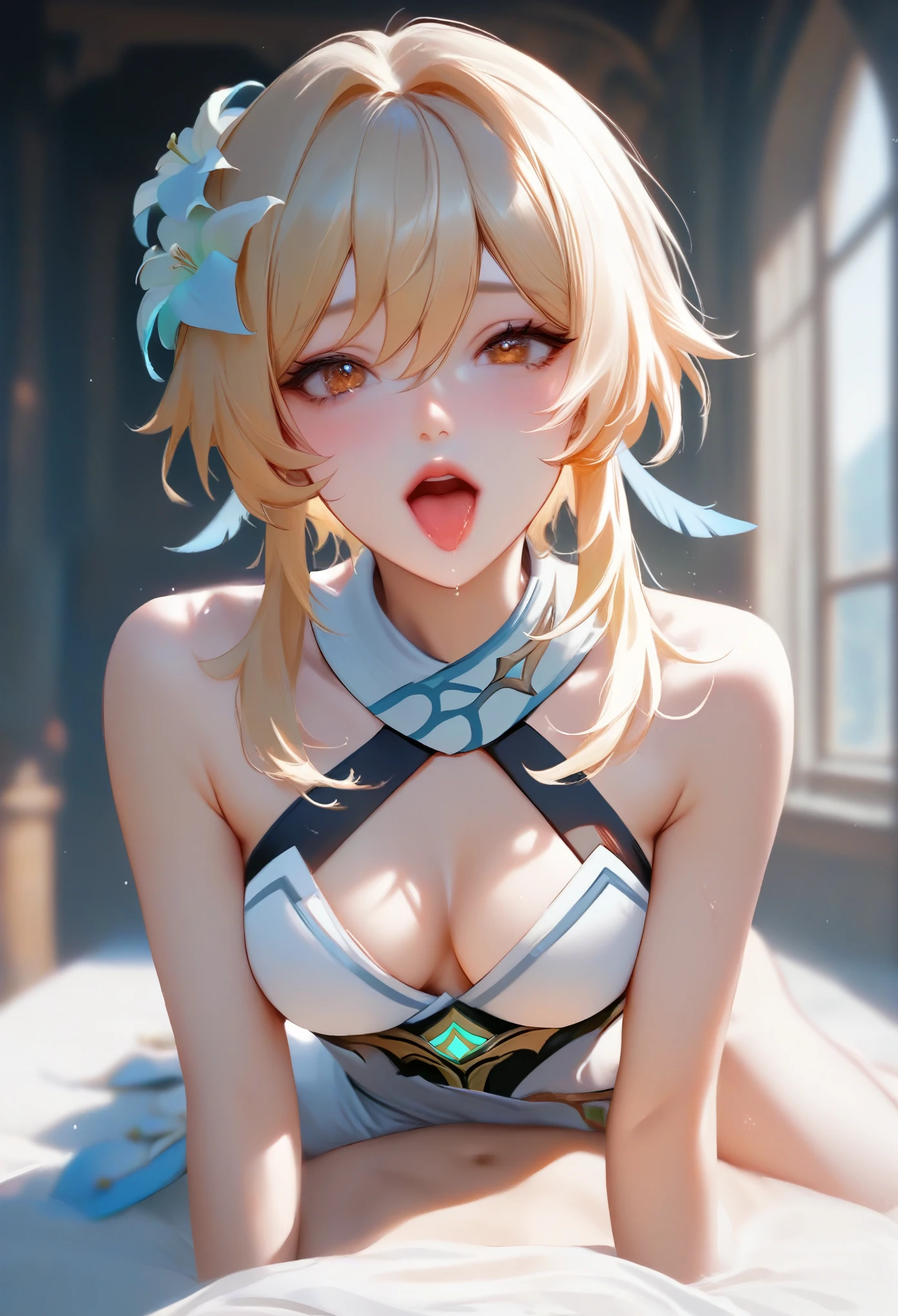 score_9, score_8_up, score_7_up,source_anime, high res image,masterpiece,best quality,girl,cute face,clear skin,lumine_genshin,ahegao,sex from behind,