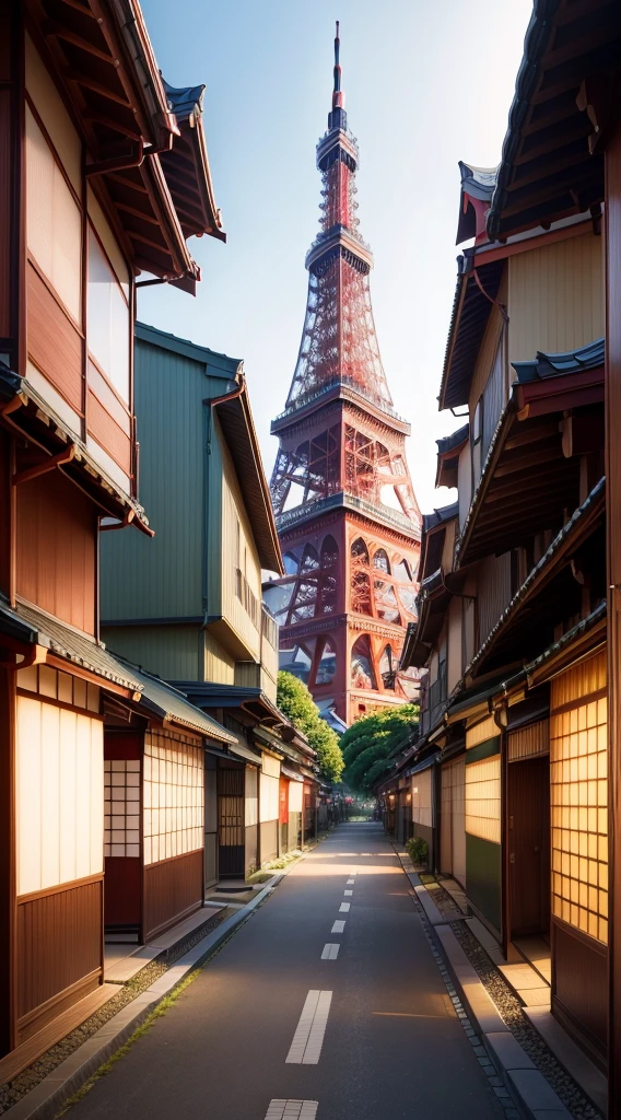 japanes　femele　Beautie　８K　Raw photography　Background with　Tokyo Tower　image　The human