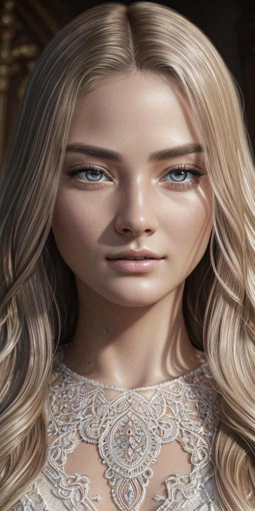 (hyperrealistic), (enlightenment), (a high resolution), (8 K), (very detailed), (The best enlightenmentns), (beautiful detailed eyes), (top quality), (ultra-detailed), (masterpiece), (wallpaper), (detailed face), beautiful detailed eyes, beautiful detailed lips, very detailed face, long eyelashes, blonde wavy hair, bang, wet tight white crop top, , I'm standing on the edge of the pool, Body facing forward, showing armpits, big breasts, firm breasts, voluptuous body, body shape bomb, Water flows down the body, full length portrait, full body close up, with pale skin, Pale woman, by Monia Merlot, Johannes Wemer, Steven Meisel, based on Johannes Vermeer, with a white complexion