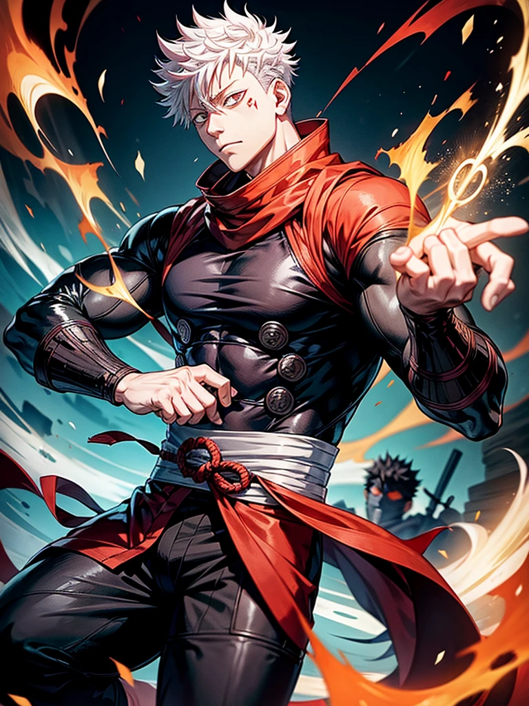 Create the look of the mahoraga (Jujutsu Kaisen)if it were with human