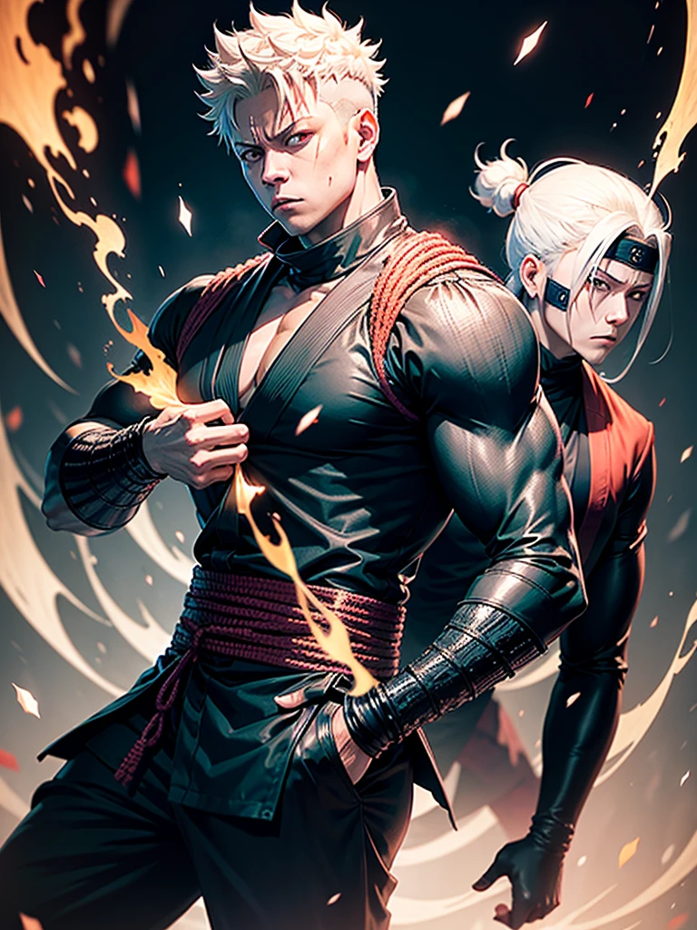 Create the look of the mahoraga (Jujutsu Kaisen)if it were with human