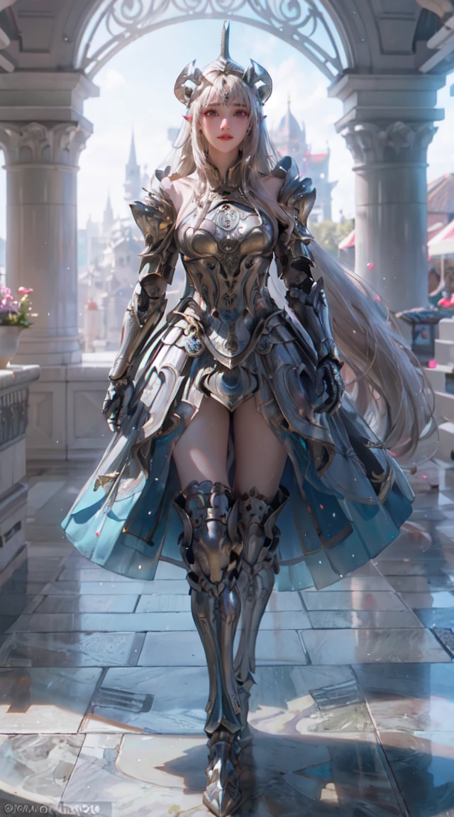 half body, walking pose, shot from front, slow motion, male paladin wearing the full body, (light silver armor:1.2),(profusely decorated armor), (incredibly detailed, bloom:1.5), (of the highest quality, Alessandro Casagrande, Greg Rutkowski, sally mann, Conceptual art, 4k), (analogous thing:1.2), (high sharpness), (detailed students:1.1), detailed face and eyes, masterpiece, Best Quality, (Very detailed photo:1.1), (long blonde hair, Horse tail,Ecstatic:1.1), (young woman:1.1), sharp, (perfect body:1.1), realist, real shadow, 3D, (fondo del templo:1.2), arms crossed over the chest photographed by Canan EOS R6, 135mm, 1/1250, f/2.8, ISO 400