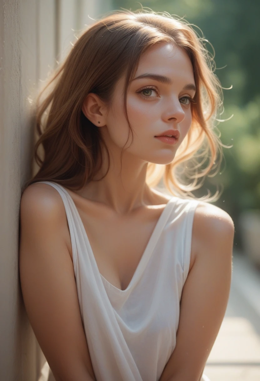 Half naked pretty girl