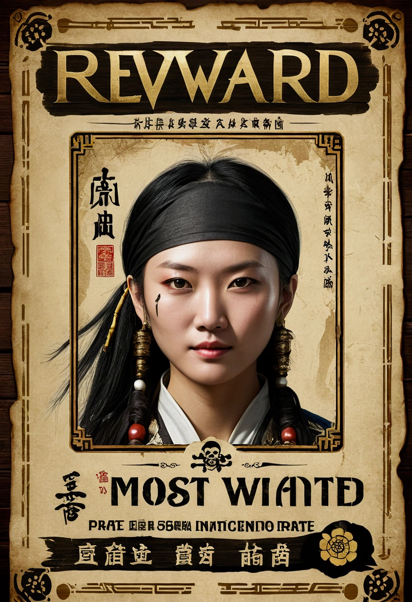 Reward signs for capturing China's most wanted female pirate