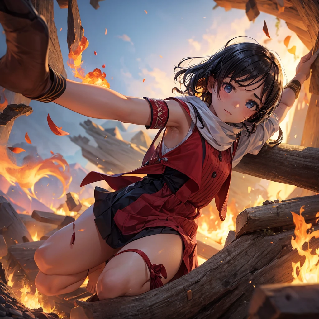 Villagers burning hot young girl in villagr