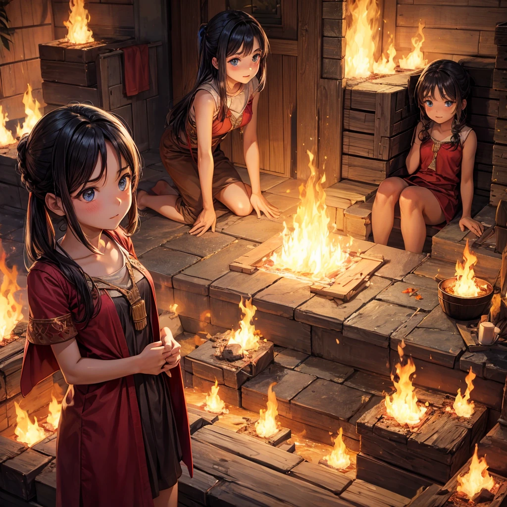 Villagers burning hot young girl in villagr