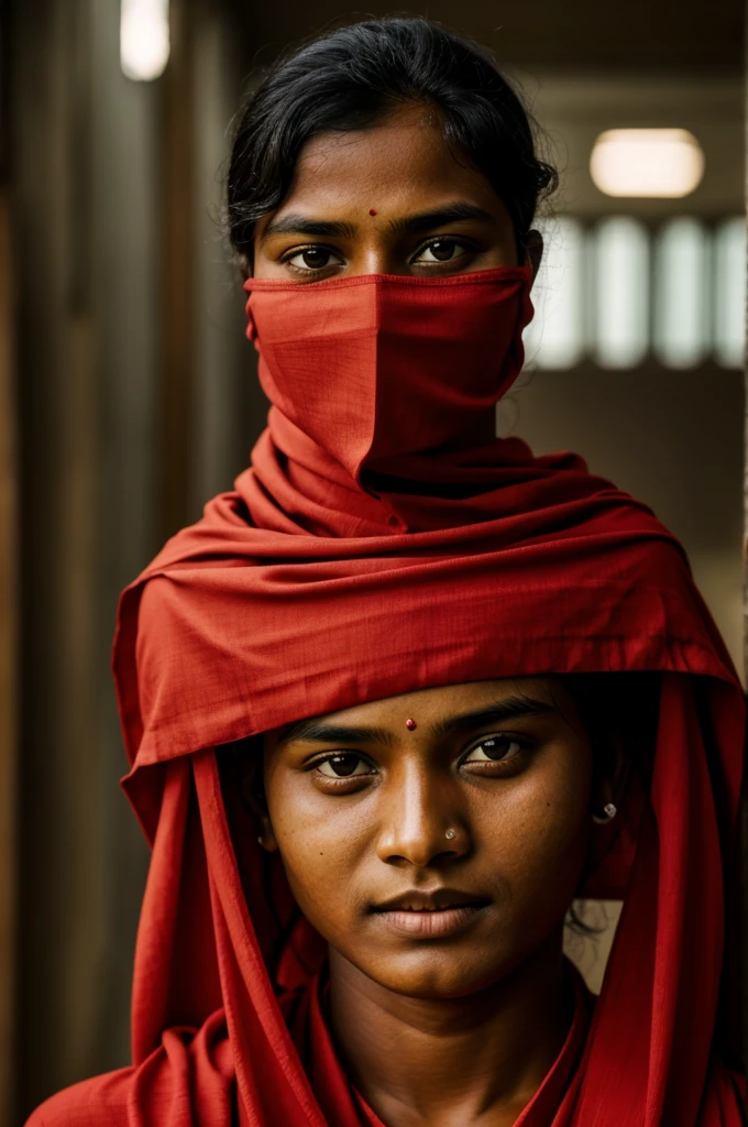 Bangladesh. The jersey has shakib written in English and the face and eyes are covered in red cloth.