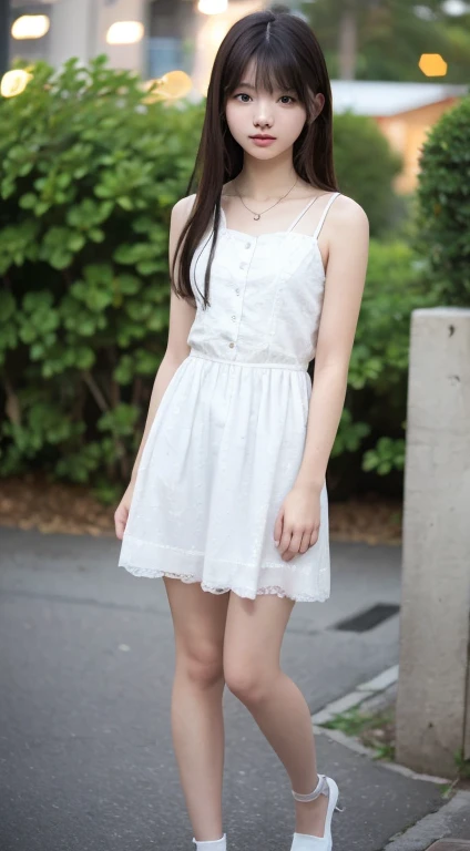 Tabletop, Highest quality, 8k, Year:13. , RAW Photos, alone, Idol's face, Delicate girl, Whole Body Ezbian, Digital SLR, View your viewers, Frank, Sophisticated, Thin arms, Professional Lighting, chromatic aberration, (Eye and facial details:1.0), (Bokeh:1.1)