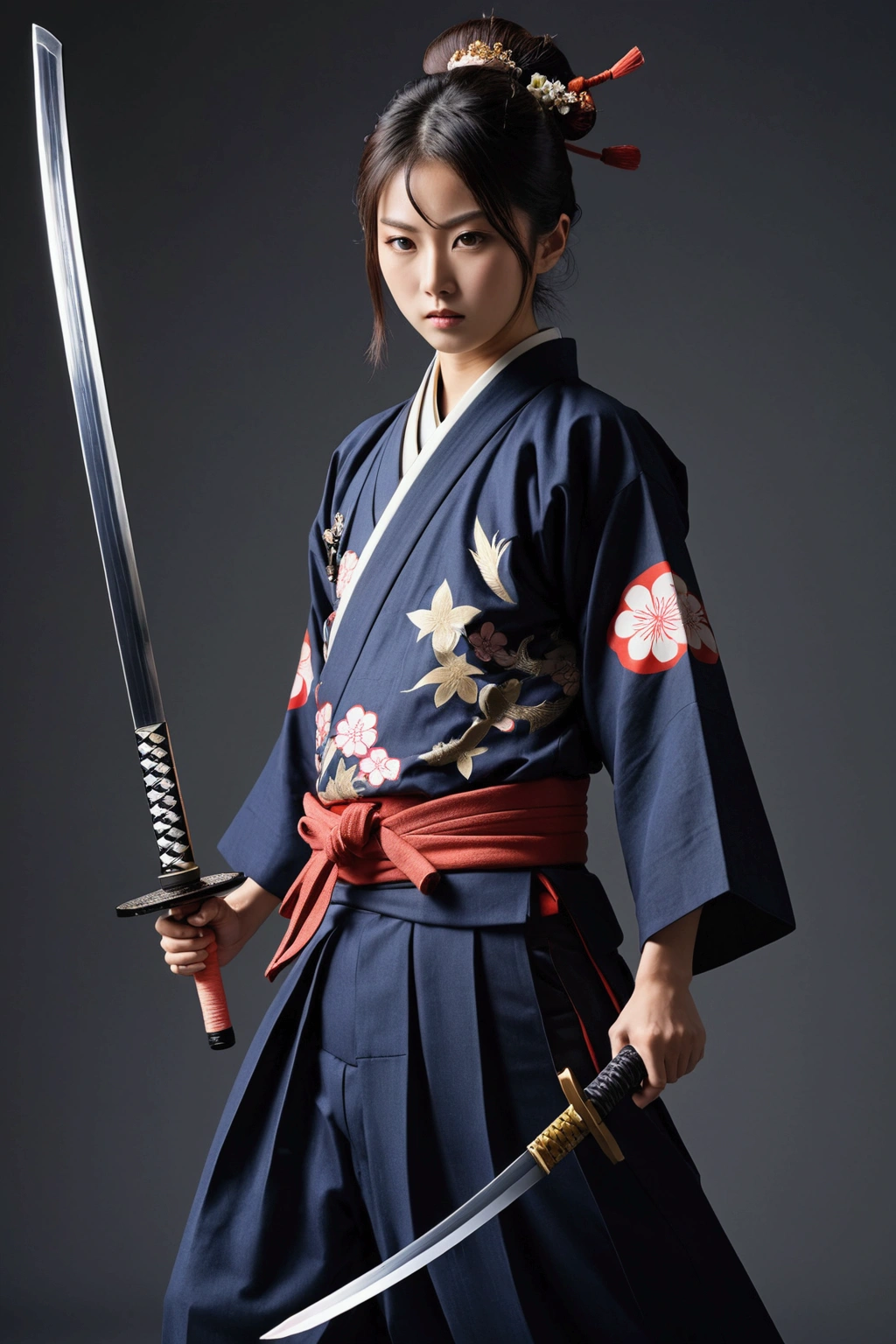 A style that combines traditional Japanese beauty with modern sensibility.、Powerful and fantastic imagery。Fearless Revolution and Anti-War Nation、Samurai and other themes for boys and girls、starの光が描く歴史の物語。Elements of total、In front of me are boys and girls wearing Japanese combat uniforms.、Holding the Japan sword、たくさんのstar々And its shadow,night、star々、流star、Pose of fighting with a Japan sword