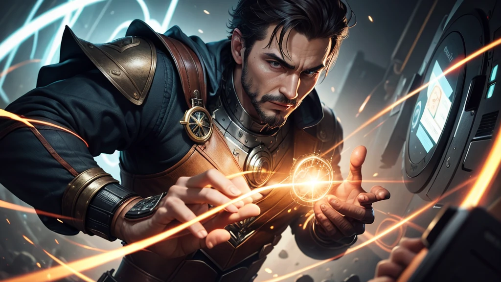 Role of a man with the power of technology in his hand