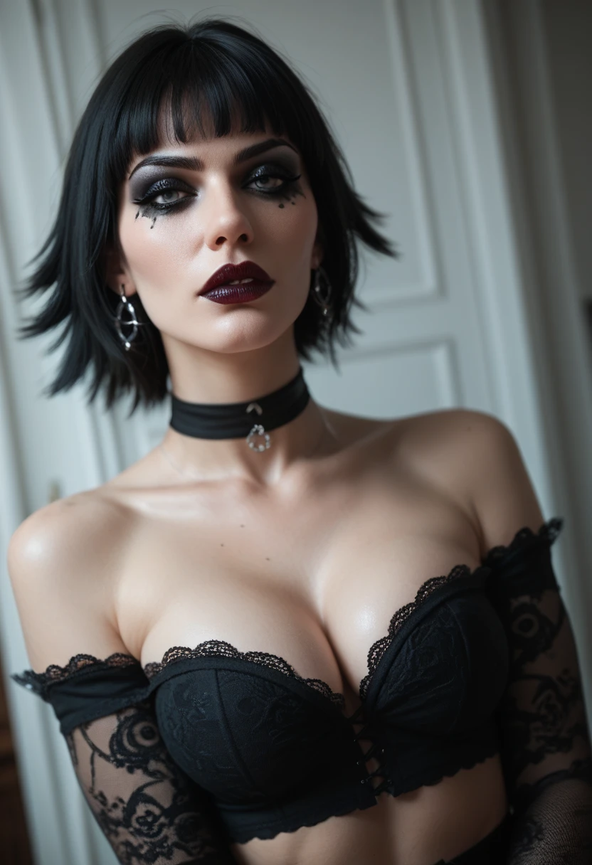 Sexy girl gothic makeup 