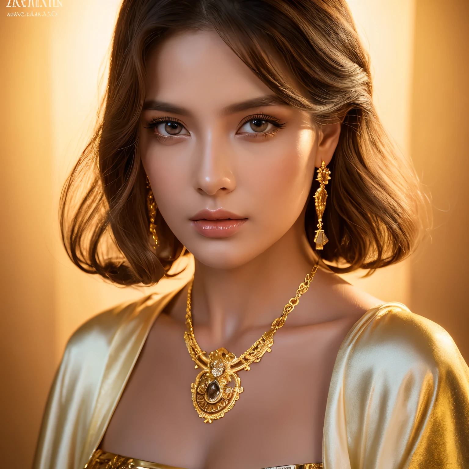 a standing woman, full length, dressed in a white silk garment and golden jewelry like in ancient Rome, semi naked, sensual and detailed face, beautiful detailed eyes, beautiful detailed lips, extremely detailed face and eyes, long eyelashes, photorealistic, 8k, high quality, cinematic lighting, dramatic shadows, warm color tones, oil painting style, baroque, chiaroscuro, dramatic