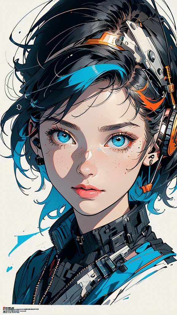(((masterpiece, highest quality))),(((solo:1.2))),(((1girl:1.2))),32k wallpaper, very detailed, poster, vintage science fiction,(((((geometric cinematic movie poster))))), ((bauhaus)),(shape),(((abstract))),(mid century modern),(((((portfolio))))),(((((Close-up))))),(((((bust up))))),((((more various angle)))),((((highlight)))),((((heterochromia)))),(((complete. detailed face))),((((Extremely talented)))),(((((most complecated futristic machine))))),(Colorful color scheme),(((detailed unlimited complete equipment : headphone like a rail gun))),(((((Absolutely simple background))))),(((Texture for people : grunge))),
