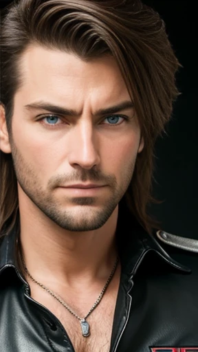 Handsome German rocker man focus on face