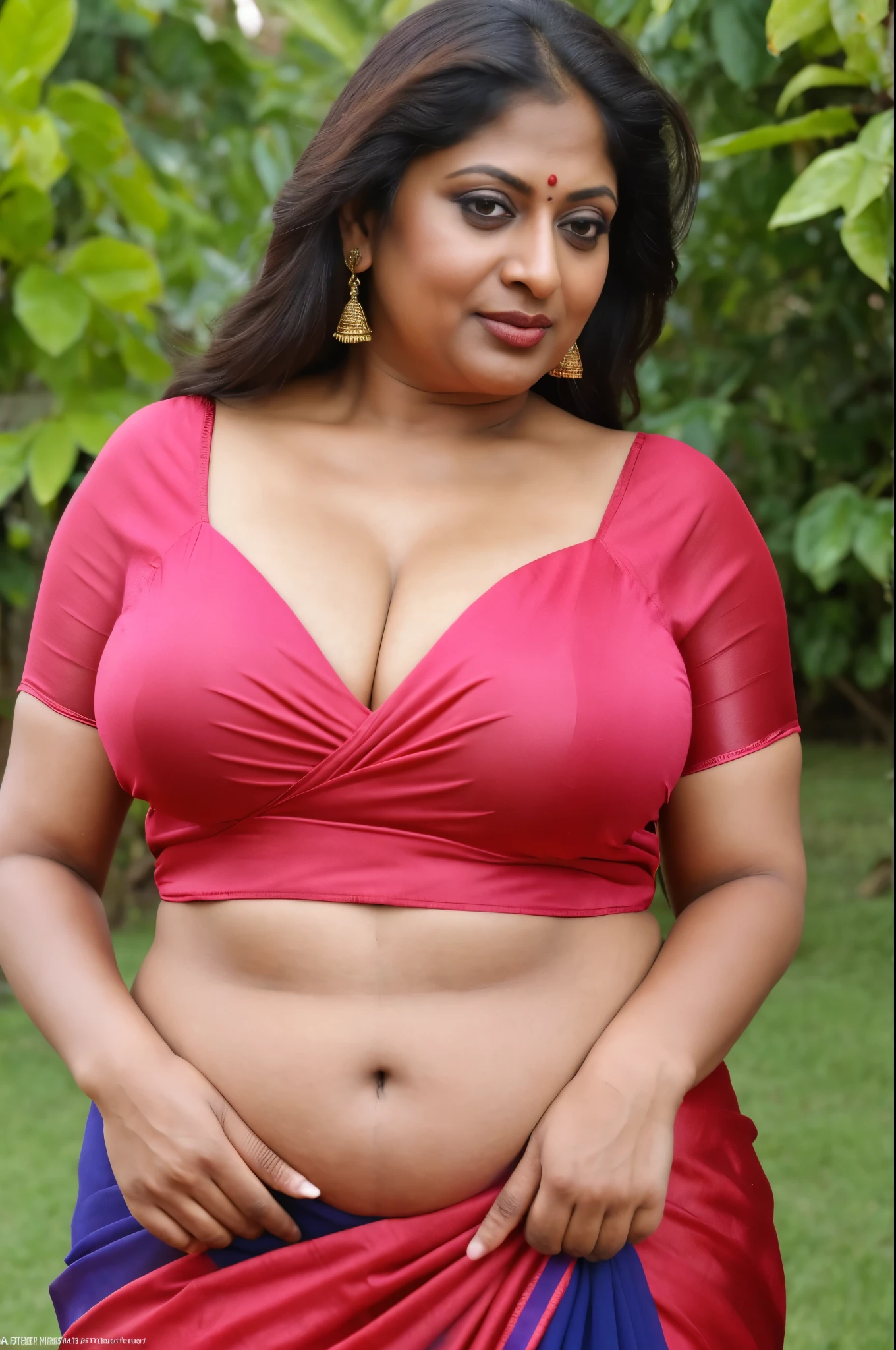 Foto RAW, photorealistic, true milf, mature wrinkles skin, tanlines, photography, full body shot, 70 years old Woman, nadhiya moidu, hot nadhiya mommy, master shot, perfect eyes, goddess like beauty, nadhiya momma, nadhiya amma, pierced eyes, perfect thick chubby mallu Desi aunty bhabhi, Wearing a Stanapatta, a chest-band.Saree model, model Photography, Indian saree shoot, Indian traditional wear advertising photography, traditional wear brand shoot, face of indian chubby milf actress Nadhiya or Nadia Moidu or Nadiya moidu, masterpiece, realistic, realism, incredible details,  pleasure, photorealism, detailed skin, skin pores, high contrast, photorealistic Artstation 8k HD digital art trend of high definition and detailed realistic skin texture, ultra detail, realistic skin texture, armature, best quality, ultra high definition, (photorealistic:1.4),, high resolution, detail, raw photo, sweat, Re sharp, by Lee Jefferies Nikon D850 Film Stock Photo 4 Kodak Portra 400 Camera F1.6 Lens Rich Color Ultra Real Realistic Realistic Textures Dramatic Lighting Unreal Engine Trending at Art Station Cinestill 800,(pele altamente detalhada: 1.2), 8k UHD, DSLR, soft-lighting, alta qualidade, grain of film, Fujifilm XT3,she didn't like to wear blouse or bra, she is happy to wear only saree, she hates blouse or bra, detailed hairy armpits, hyper realistic skin, skin pores, sweat, veins on the body, skin texture, freckles 0.2, RAW photo, astounding details, professional fashion photography, photographed by master photographer, insane skin texture details, bulky figure, plus size Indian aunty, chubby Indian housewife,  Indian desi Mature widow aunty, queen of seduction, tempting jiggly figure, appealing body language, she wants to alleviate his loneliness, she wants to be a sugarmommy, mature aged beauty, true mature goddess, visible few wrinkles stretchmarks, few tanlines in her face, She is the mother of four sons,