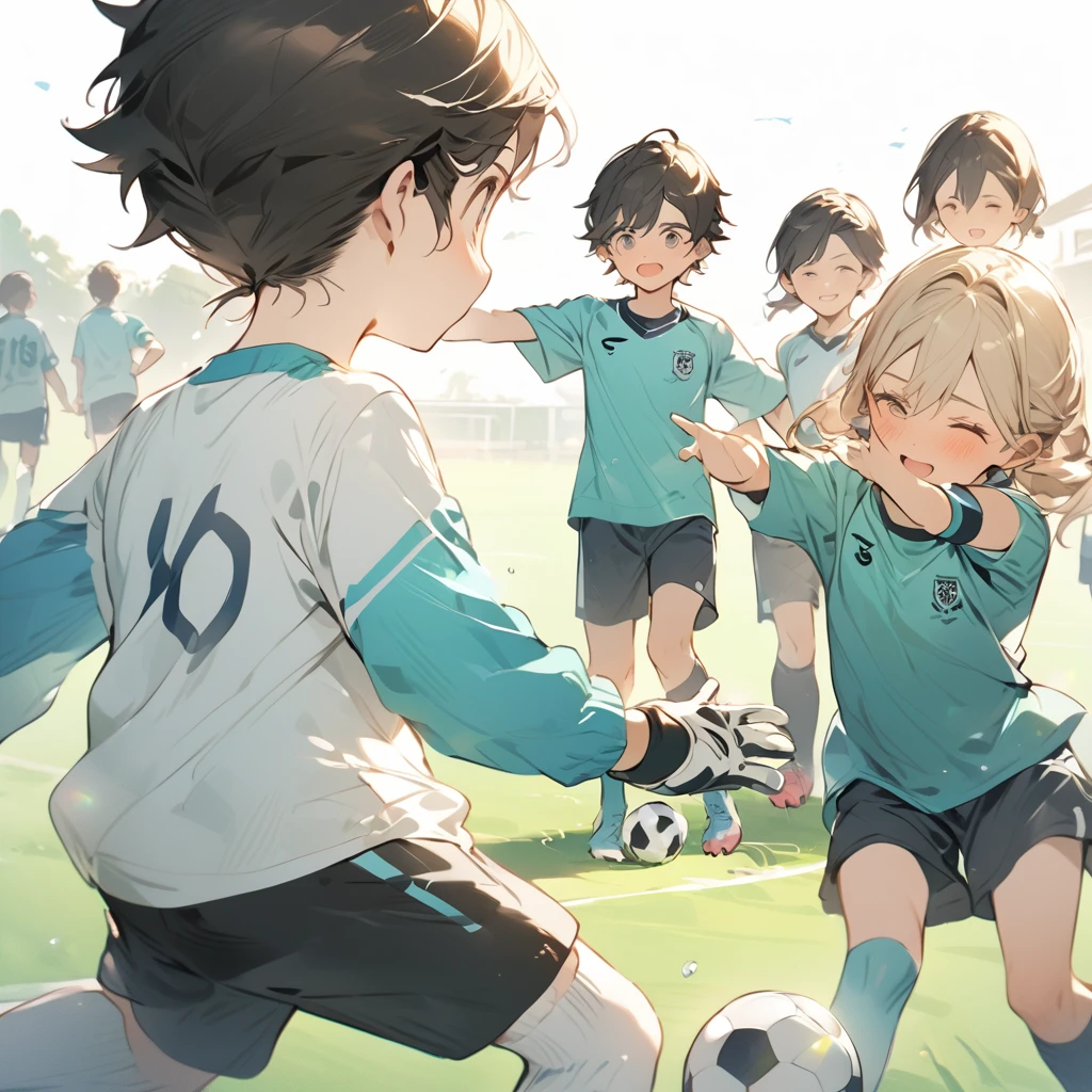 Kids Teaching Feeling, Best Quality, playing soccer as a goalkeeper 