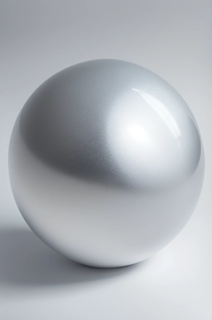 Silver sphere on a white background