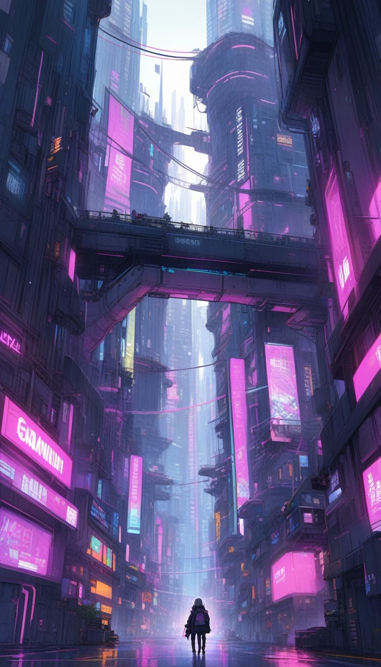 a detailed cyberpunk city