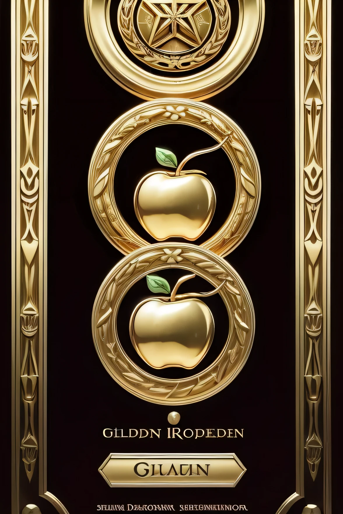 Create a logo for an initiatory order called the Golden Apple based on other initiative orders such as the Golden Dawn and the Rosicrucian