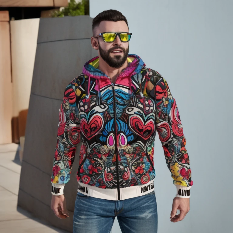 color the jacket with bright, bright colors 8k quality, 3d