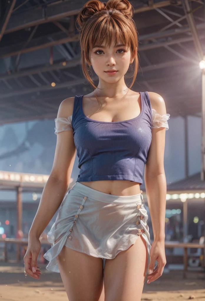 Kasumi, brown eyes, (best quality, ultra detail), (realistic:1.37), beautiful and detailed face, ultra-realistic texture, Delicate face, delicate body, red lipstick, bright colors. high definition, 8K. a soft, beautiful smile