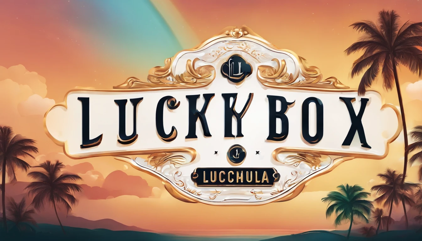 Draw a logo for a commercial style "luckybox" font design,background is white