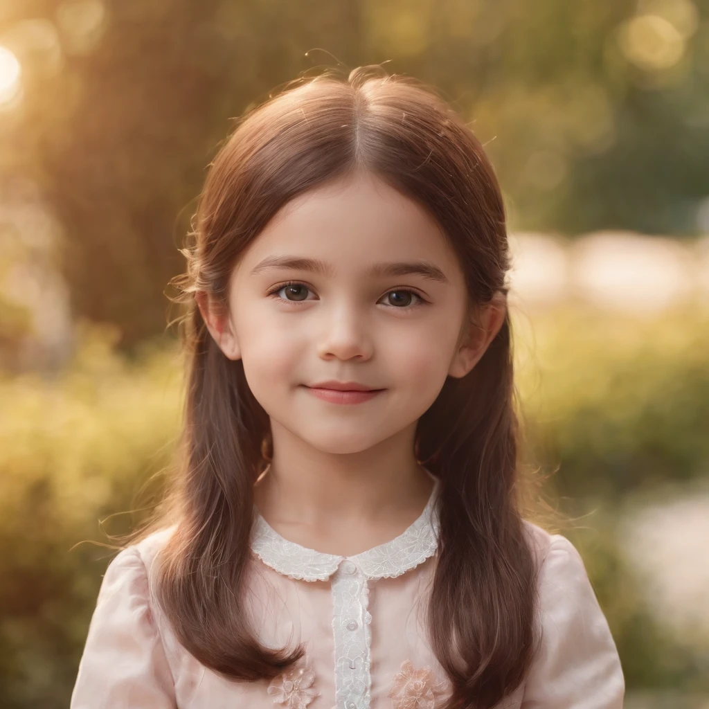 Hand painted front，Cute and well-behaved and sunny kindergarten girl
