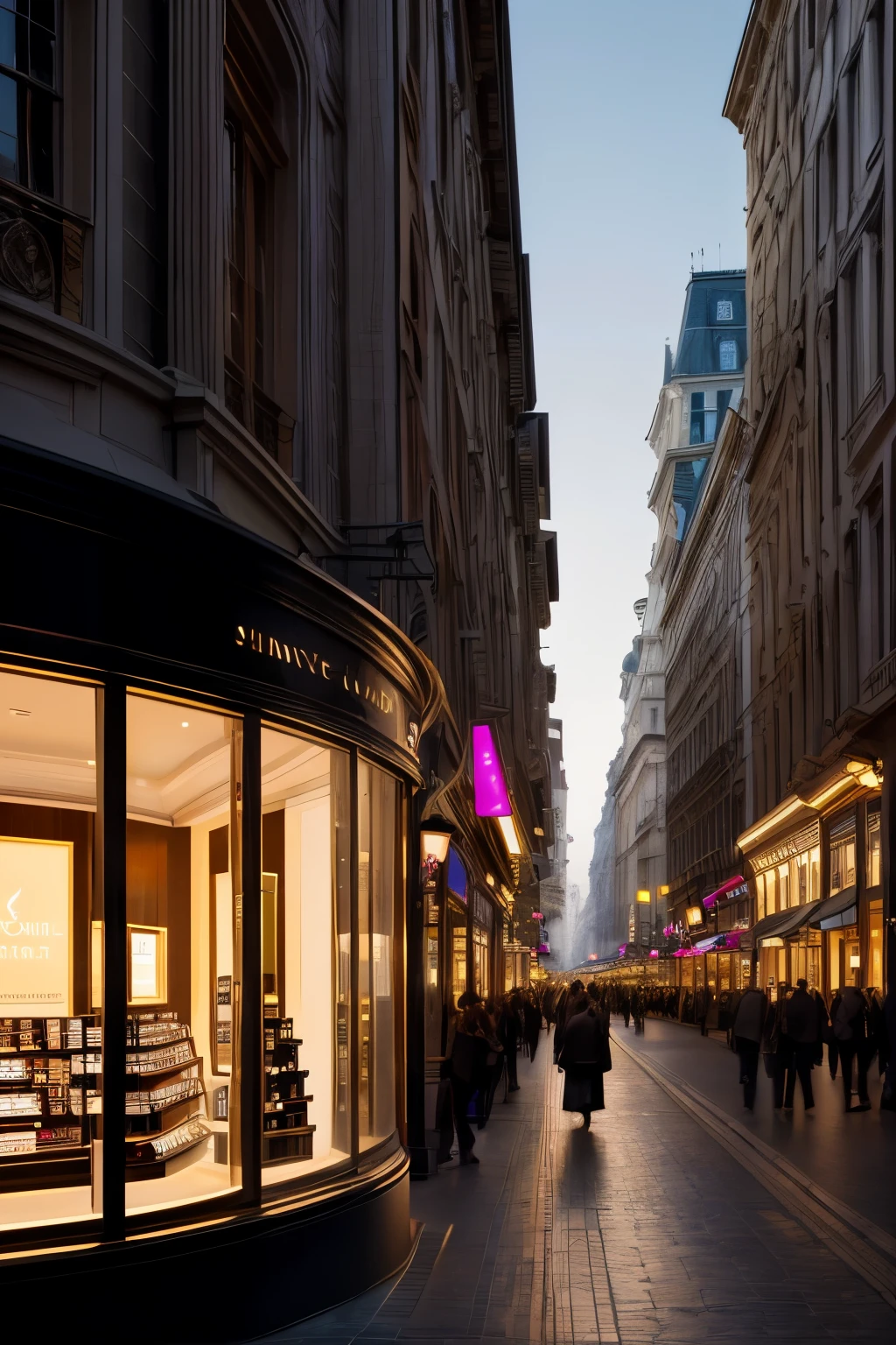 In the heart of a bustling city, the Fragrances store logo shines brightly against the night, casting a warm, inviting glow. The logo, a delicate blend of classic elegance and modern flair, is meticulously crafted in ultra-high resolution. The intricate details of the fragrant bottle and delicate petals are rendered with photorealistic precision, each curve and line captured with a level of detail that could only be achieved by a RAW photograph. The cinematic light, soft yet illuminating, illuminates the logo, casting intricate shadows that add depth and dimension to the image. The colors are muted, a subtle blend of earth tones that complements the sophisticated
