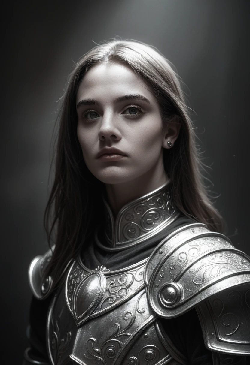 a majestic portrait of Aegon I Targaryen, the Conqueror, detailed face and piercing eyes, intricate armor, dramatic lighting, cinematic composition, muted color palette, digital painting, hyperrealistic, chiaroscuro, award-winning, national geographic style