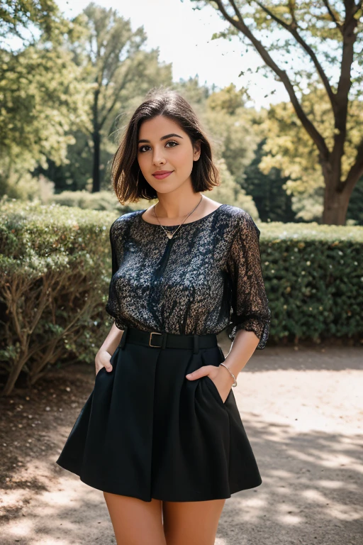 8k uh, DSLR, high quality , photo brute, la photographie ,Fujifilm XT3, Canon R5, beautiful short hair woman , park ,amator 

