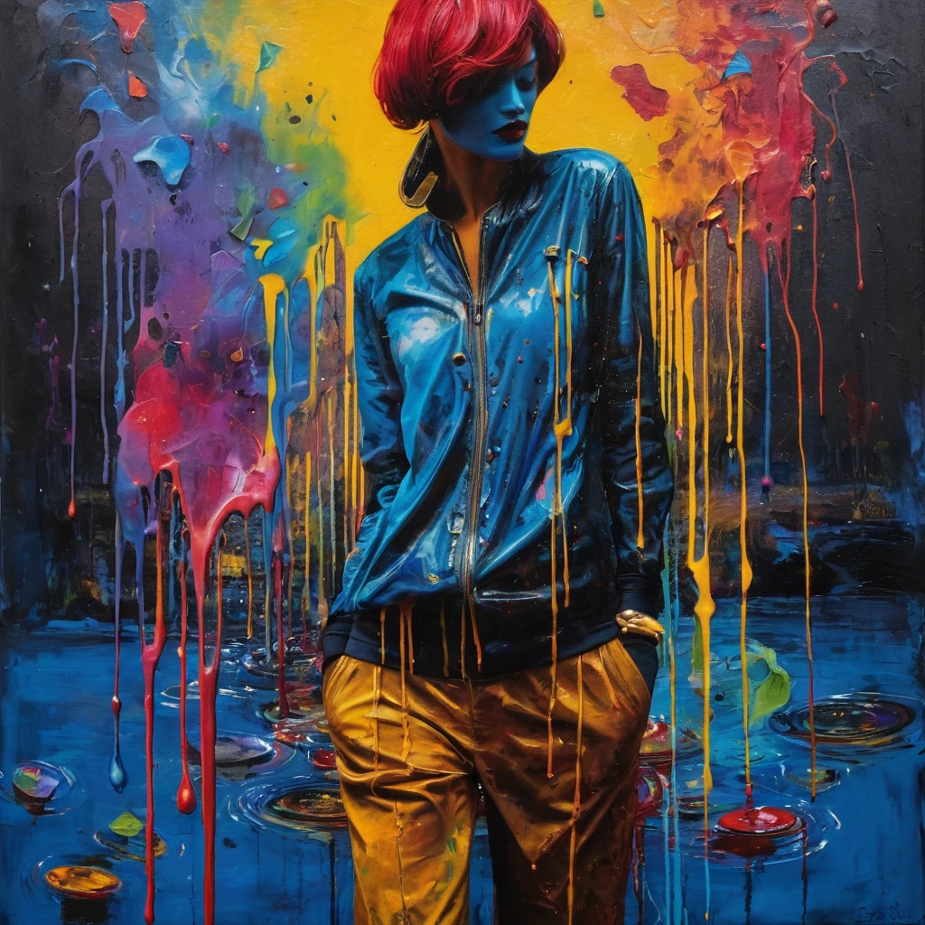 (artistic masterpiece of romantic life) ( (Life Themed Art) ( (conceptual artwork) (Exclusive NFT) (Fauvism work) ()”) Where visual poetry transcends traditional boundaries and embraces the dynamic interplay between creativity and technology.),dripping paint,darkart,styled, in the styled of esao andrews