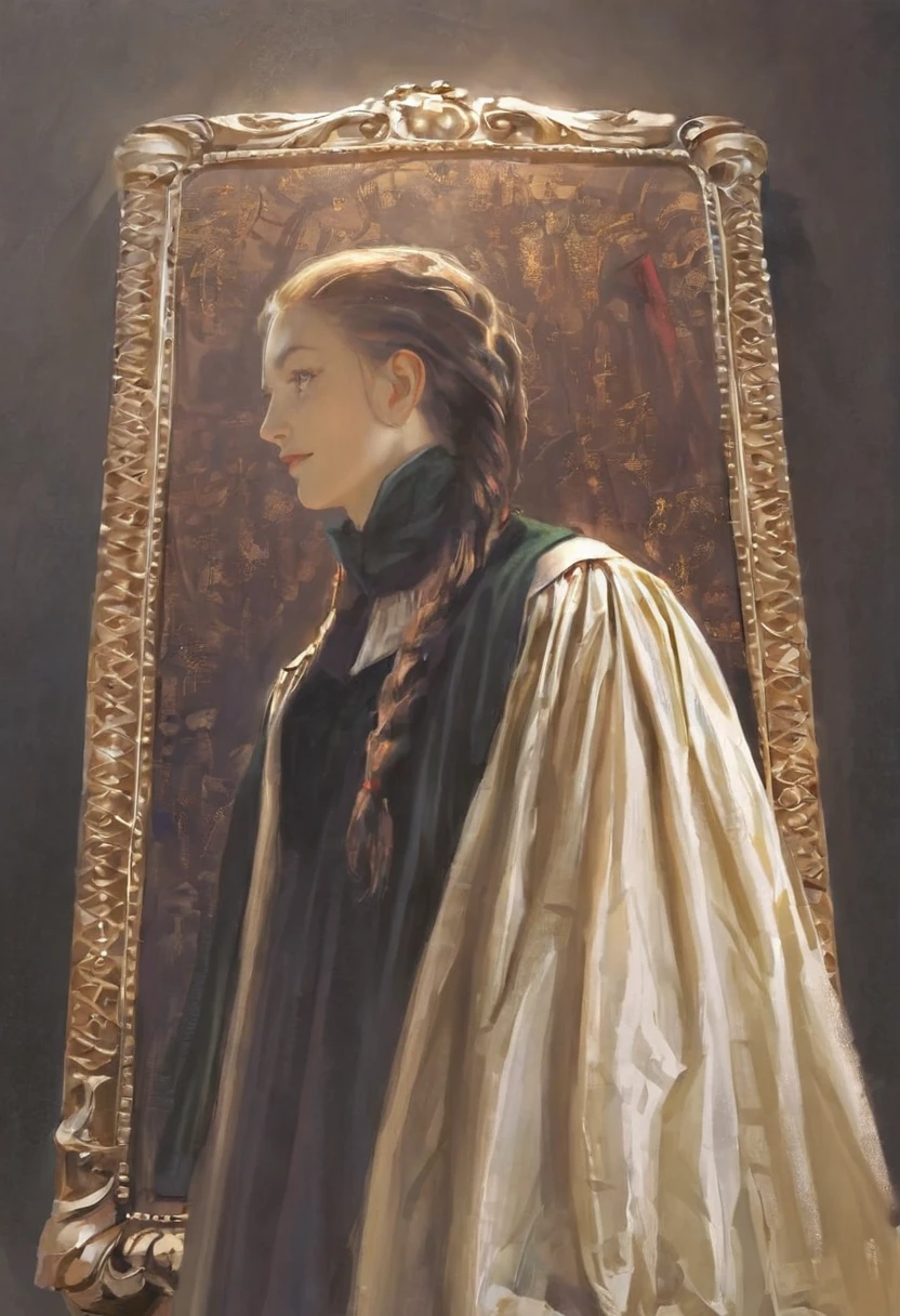 score_9, score_8_up, score_7_up, score_6_up, score_5_up, score_4_up, fkey70, A girl standing, hyperrealistic anime painting, royal clothes, anime painting, no tiara, loose long hair, black background, dramatic diagonal lighting, painterly, realistic painting, soft feature, detailed clothes, detailed, Rembrandt lighting, artwork of upper body, ultradetailed painting, soft facial features, rounded face

