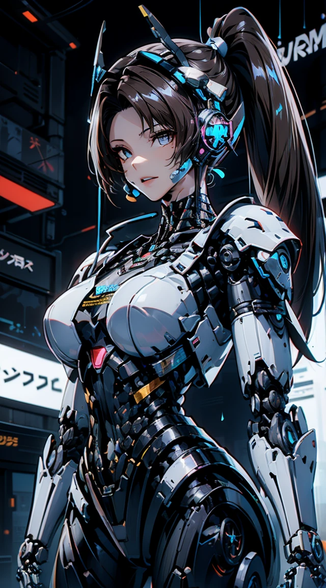 (head shot:1.6)、Very detailed, Advanced Details, high quality, High resolution, 1080P, hard disk, beautiful,(War Machine),Armor War,(He has a machine gun in each hand:1.5),(Dynamic pose:1.3)、(((attack posture:1.3)))、beautiful,Mecha Cyborg Girl,BATTLE MODE,Mecha Body Girl,She is wearing a futuristic War Machine weapon mecha、(((Mechanical Headgear:1.3)))、(((Cyber Headphones:1.3)))、Close-up of a woman in a futuristic suit, Girl wearing mecha cyber armor, Cyberpunk Anime Girl Mecha, Female Mecha, perfect Anime Cyborg woman, Anime Cyborg, Mech Suit, Anime Mecha Armor, アニメMecha aesthetics, Girl in Armor, beautiful少女サイボーグ, Mecha aesthetics, Japanese Cyborg, Cyber Suit, Cyber Japan style armor、((High ponytail:1.3))、