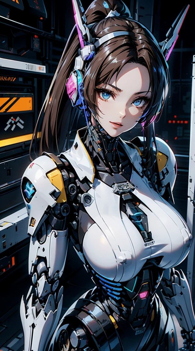 (head shot:1.6)、Very detailed, Advanced Details, high quality, High resolution, 1080P, hard disk, beautiful,(War Machine),Armor War,((He has a machine gun in each hand:1.5)),((Dynamic pose:1.3))、(attack posture:1.3)、beautiful,Mecha Cyborg Girl,BATTLE MODE,Mecha Body Girl,She is wearing a futuristic War Machine weapon mecha、(((Mechanical Headgear:1.3)))、(((Cyber Headphones:1.3)))、Close-up of a woman in a futuristic suit, Girl wearing mecha cyber armor, Cyberpunk Anime Girl Mecha, Female Mecha, perfect Anime Cyborg woman, Anime Cyborg, Mech Suit, Anime Mecha Armor, アニメMecha aesthetics, Girl in Armor, beautiful少女サイボーグ, Mecha aesthetics, Japanese Cyborg, Cyber Suit, Cyber Japan style armor、((High ponytail:1.3))、