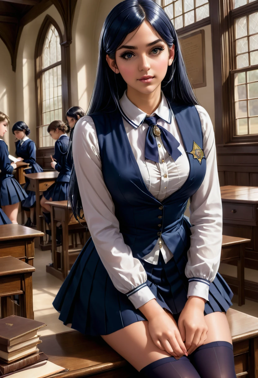 Pretty English 1910s private school girl. Official Art – An Award-Winning Digital Masterpiece In 4K Ultra HD, Extreme Detail And Intricate Realism. This Concept Art Brought To Life By The Hands Of Artists Like Wlop & Artgerm In A Stunning 2D Vector Illustration. Paige Renee Spiranac
