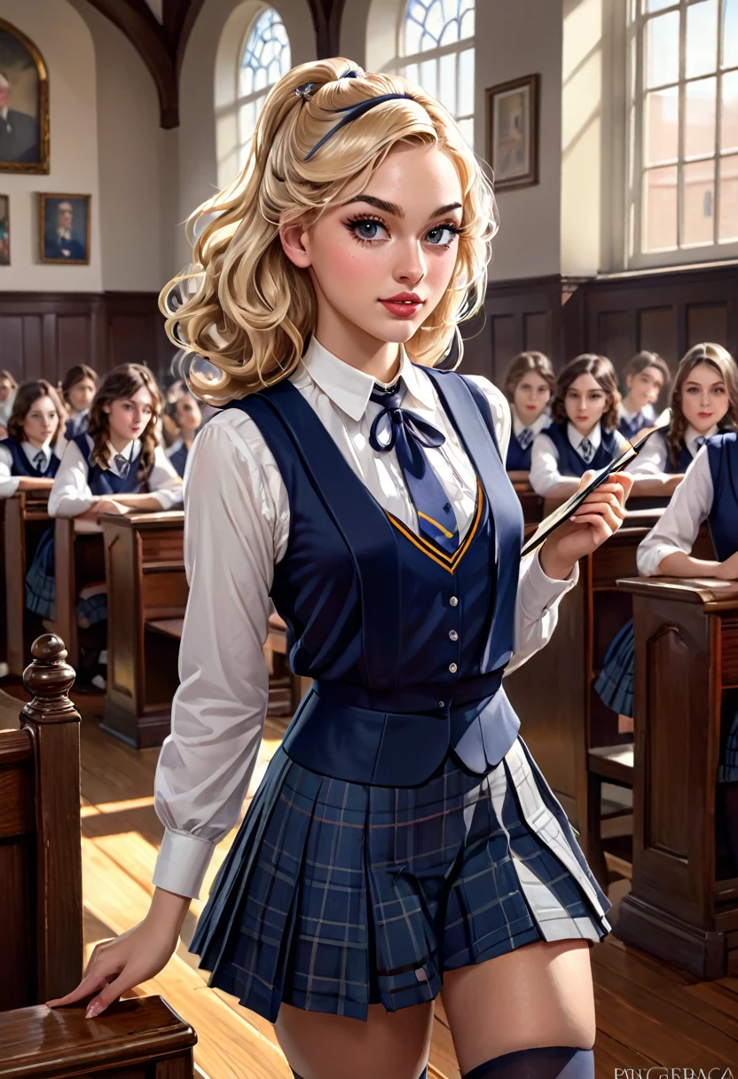 Pretty English 1910s private school girl. Official Art – An Award-Winning Digital Masterpiece In 4K Ultra HD, Extreme Detail And Intricate Realism. This Concept Art Brought To Life By The Hands Of Artists Like Wlop & Artgerm In A Stunning 2D Vector Illustration. Paige Renee Spiranac
