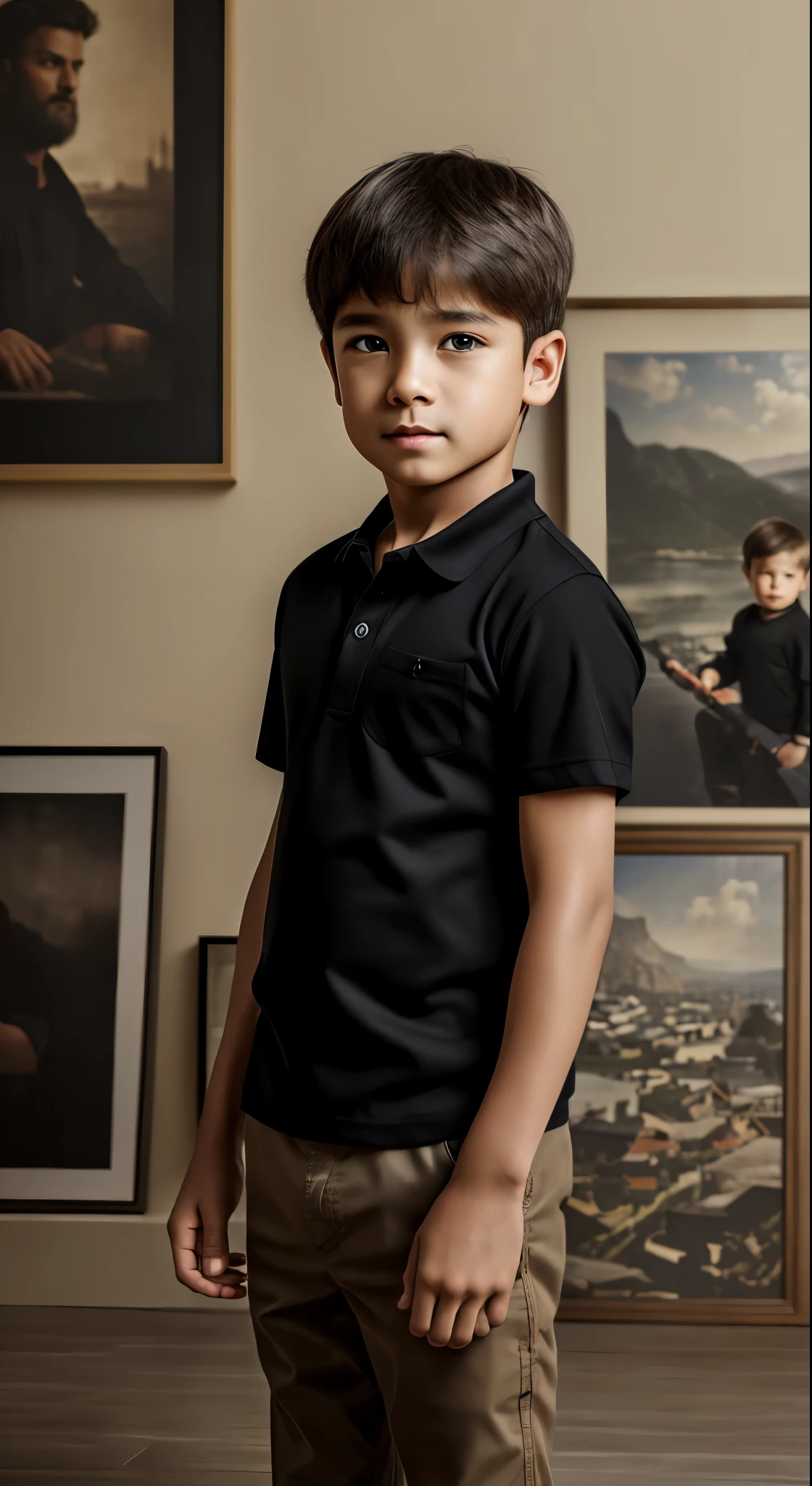 Highest quality、Ultra-high resolution、(Photorealistic:1.4)、masterpiece、Blurred Background、indoor、boy、40 years old、Are standing、(View your viewers)、Black Shirt、