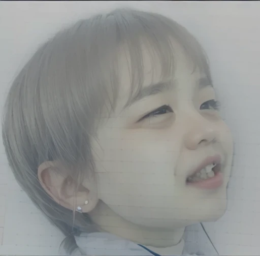 Realistic color photography style、Smiling emphasizes nasolabial folds. Make the chin a little thinner and accentuate the nasolabial folds.、I want it to look more like a color photograph............。3 year old boy, Xu々To、Clearly visible、Emphasizes deep nasolabial folds from nose to mouth、Generate left and right dimples、Show me your beautiful smile.。Make your eyes look cute with double eyelids.More more more more、Realistic、Generate it in a photo style.Please create beautiful teeth in the mouth.。Please generate more and more faces with skin tones。