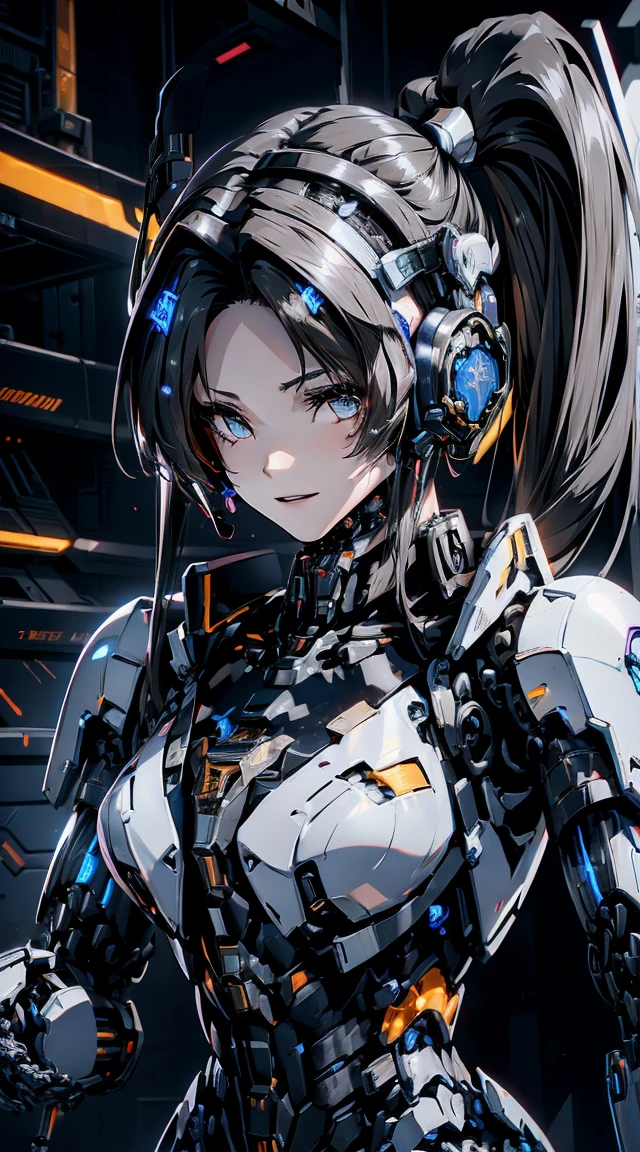 (head shot:1.6)、Very detailed, Advanced Details, high quality, High resolution, 1080P, hard disk, beautiful,(War Machine),Armor War,((He has a machine gun in each hand:1.5)),((Dynamic pose:1.3))、((attack posture:1.3))、beautiful,Mecha Cyborg Girl,BATTLE MODE,Mecha Body Girl,She is wearing a futuristic War Machine weapon mecha、(((Mechanical Headgear:1.3)))、(((Cyber Headphones:1.3)))、Close-up of a woman in a futuristic suit, Girl wearing mecha cyber armor, Cyberpunk Anime Girl Mecha, Female Mecha, perfect Anime Cyborg woman, Anime Cyborg, Mech Suit, Anime Mecha Armor, アニメMecha aesthetics, Girl in Armor, beautiful少女サイボーグ, Mecha aesthetics, Japanese Cyborg, Cyber Suit, Cyber Japan style armor、((High ponytail:1.3))、